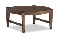 Gordon 38” Round Solid Wood Coffee Table - Brown 