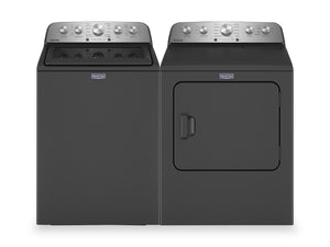 Maytag 5.5 Cu. Ft. Top-Load Washer with Power™ Impeller and 7 Cu. Ft. Gas Dryer with Steam - Volcano Black