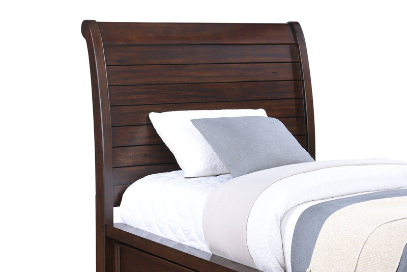 Sonoma Platform Two-Sided Storage Bed with Headboard & Frame, Mango Brown - Twin Size