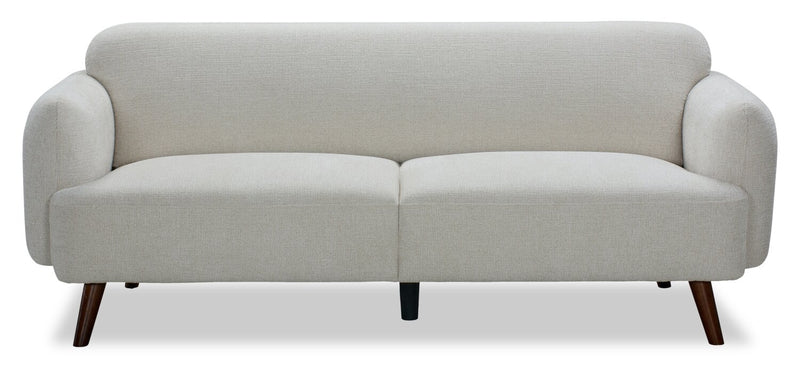 Sadie 78.7\" Fabric Sofa with Rubberwood Legs – Beige 