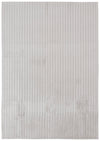 Faux Fur Channel Light Grey Area Rug with Memory Foam Backing - 7' x 10'