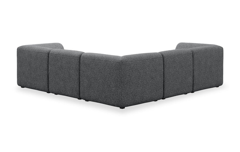 Natalia 5-Piece Fabric Sectional - Grey