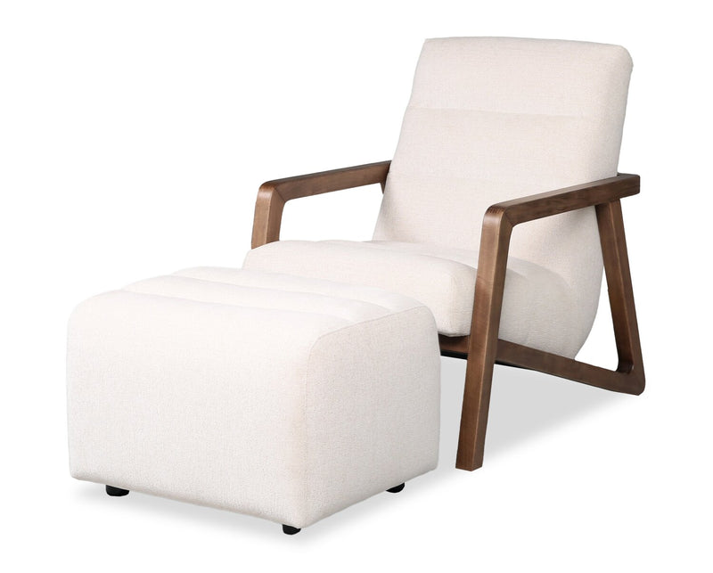 Cove 27\" Chenille Fabric Ottoman – Taupe 