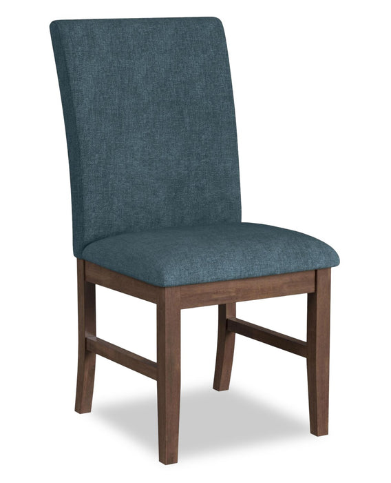 Rain 7pc Dining Set with Table & 6 Blue Chairs, 72\"W - Blue/Brown