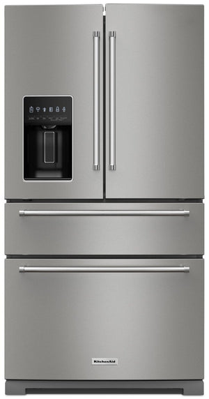 KitchenAid 26 Cu. Ft. 4-Door Refrigerator with FreshChill™ Drawer - KRMF536RPS