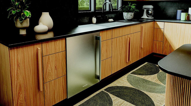 KitchenAid 24\" Panel-Ready Undercounter Refrigerator – Black and Stainless Steel - KURL124SSB