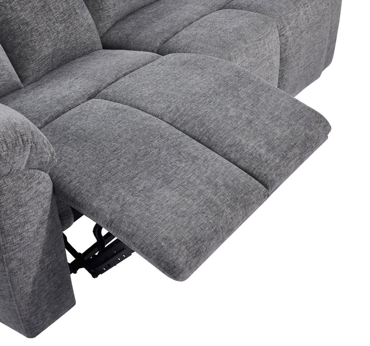 Blake 76.8\" Chenille Fabric Manual Reclining Sofa – Grey 