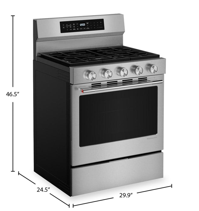 KitchenAid 30\" 5.0 Cu. Ft. Smart Gas Range with Convection Modes - Fingerprint Resistant Stainless Steel - KFGS530SPS