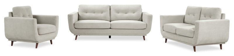 Cosmo 34\" Fabric Chair with Tufted Back Cushion - Grey