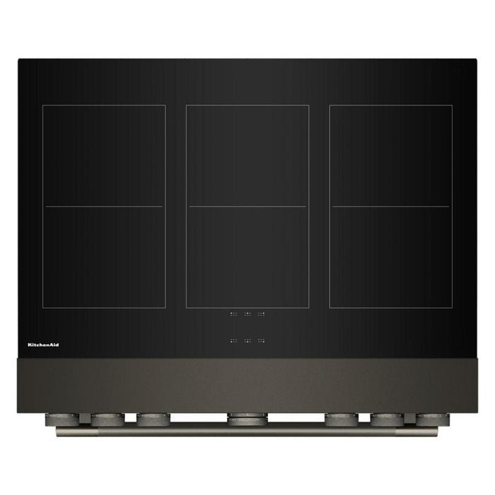 KitchenAid 36\" 5.1 Cu. Ft. Freestanding Induction Range with No Preheat Air Fry – Black Ore - KFIS936SBE 