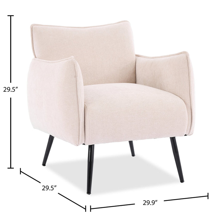 Arlo 29.5\" Linen-Look Fabric Accent Chair – Light Grey