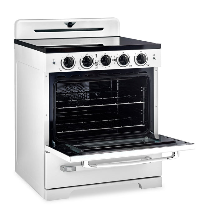 Classic Retro by Unique 30\" 3.9 Cu. Ft. Induction Range - Marshmallow White - UNQ-30CR IC W 