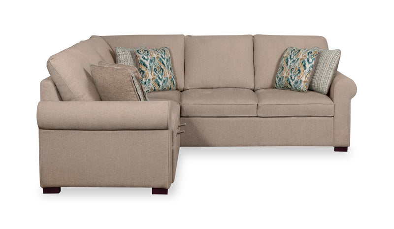 Scott Living Haven 3-Piece Chenille Fabric Sleeper Sectional - Taupe