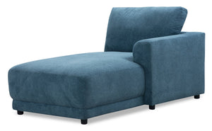 Voyage Modular Fabric Right-Facing Chair with Removable Back Cushions – Blue