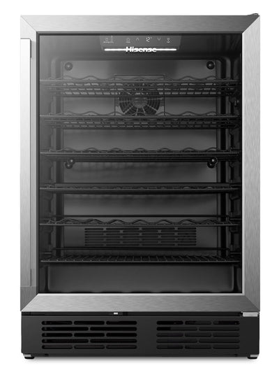 Hisense 5.4 cu. ft. 54-Bottle Hybrid Beverage and Wine Cooler with Reversible Door - Black - HWS054B1ASD | Refroidisseur hybride à boissons et à vin Hisense de 5,4 pi3 pour 54 bouteilles avec porte réversible - noir - HWS054B1ASD