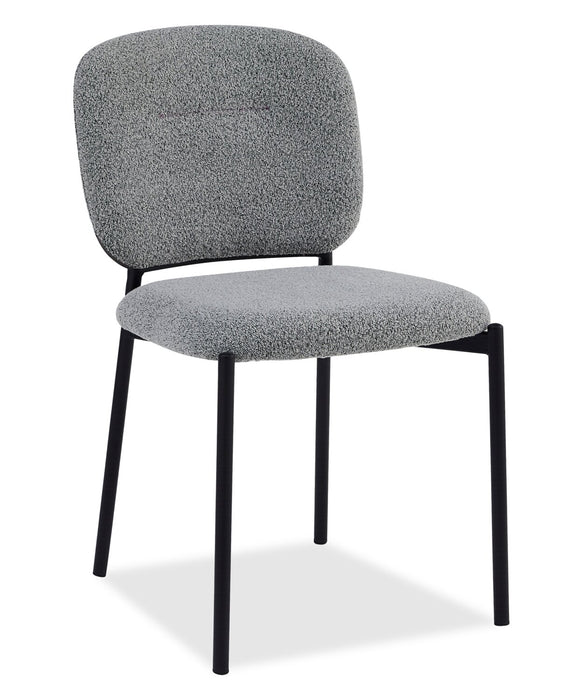 Luka 5pc Dining Set with Table & 4 Chairs, Sintered Stone Top, Metal, 43.5\"W Round - Grey