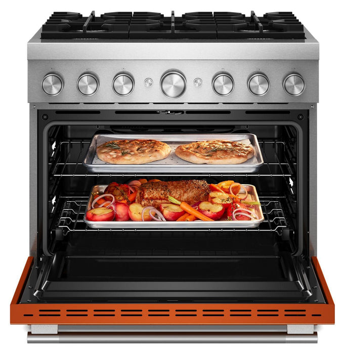 KitchenAid 5.1 Cu. Ft. Dual Fuel Range with No Preheat Air Fry – Scorched Orange - KFDS936SSC