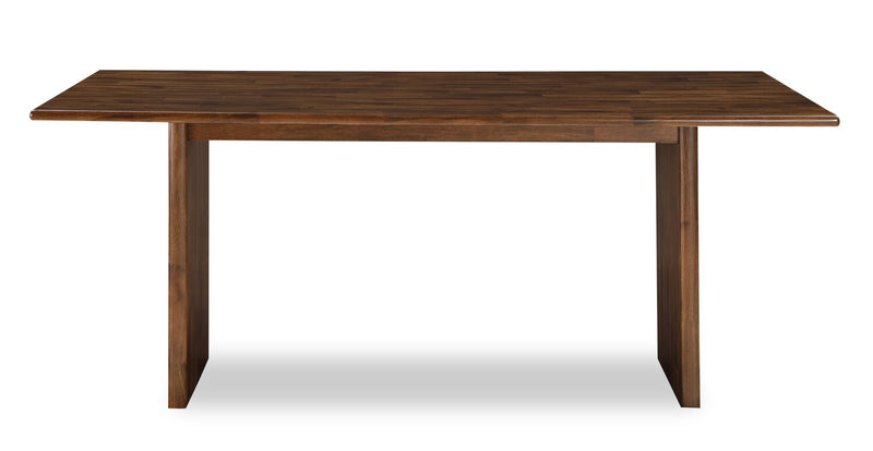 Vale 6pc Dining Set with Table, Bench & 4 Chairs, Wood, 72\"W - Brown & Beige