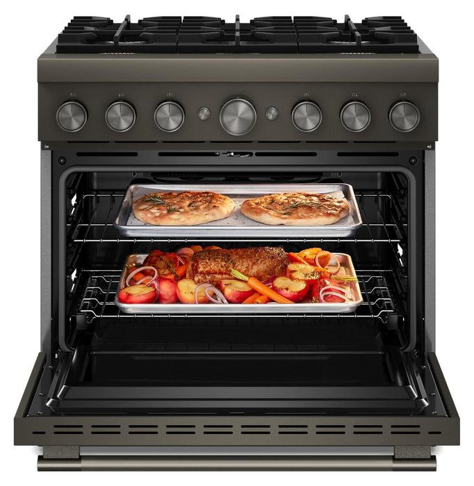 KitchenAid 5.1 Cu. Ft. Dual Fuel Range with No Preheat Air Fry – Black Ore - KFDS936SBE