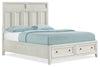 Casa Panel Bed with Headboard & Frame, Wood, White - Queen Size