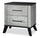 Blake Bedside 2-Drawer Nightstand, 24"W x 22"H - Grey & Black