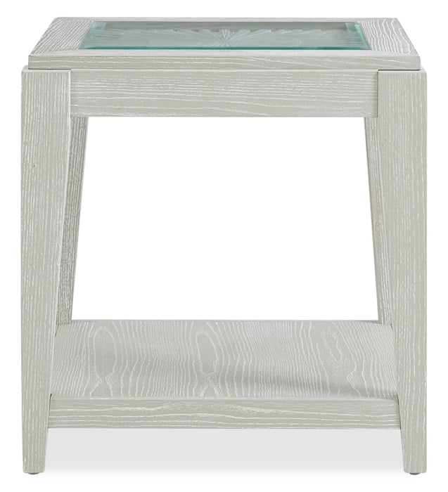 Vida 23” Solid Wood End Table with Shelf - Sand