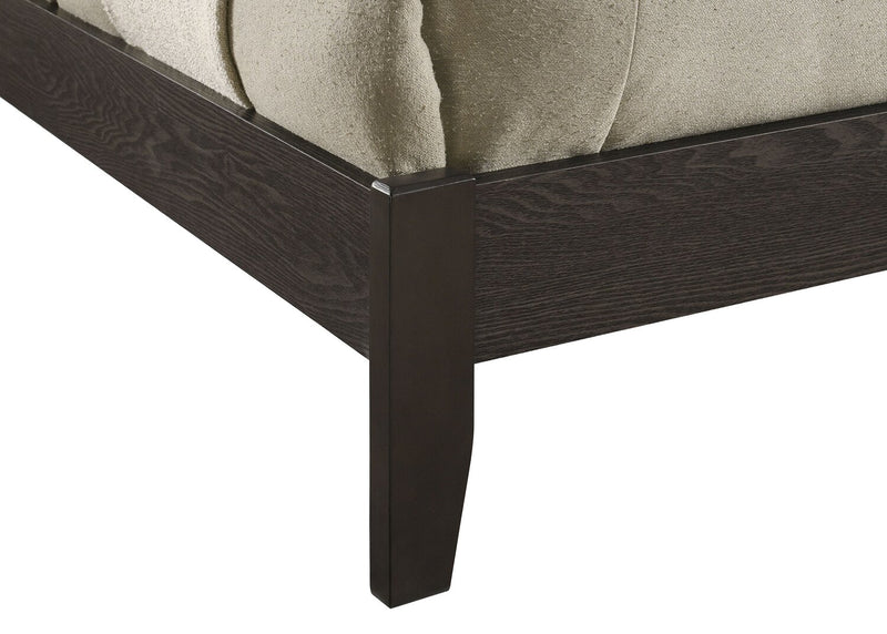 Sable Panel Bed with Headboard & Frame, Dark Grey - Queen Size