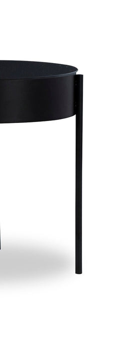 Moira 36” Modern 3-Pack Round Coffee + 2 End Tables - Black