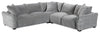 Reflect 3-Piece Chenille Fabric Sectional with Reversible Back Cushions and Wood Legs - Grey