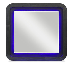 Kaleo Bedroom Dresser Mirror with LED Light, Modern - Grey Oak