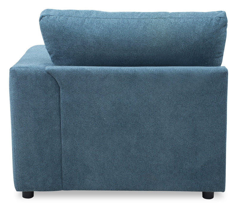 Voyage Modular Fabric Right-Facing Chair with Removable Back Cushions – Blue