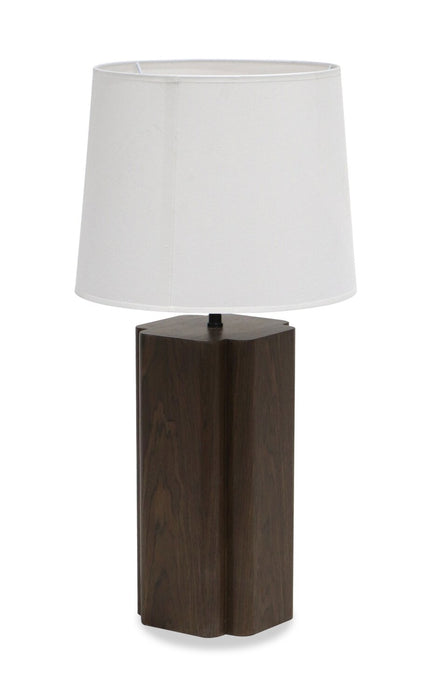 Wren 28.7\" Table Lamp with Linen Shade – Dark Walnut 
