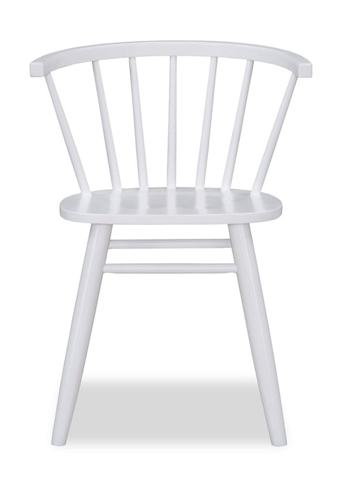 Remi 5pc Dining Set with Table & 4 Spindle-Back Chairs, Glass & Wood, 42\"W Round - Black & White