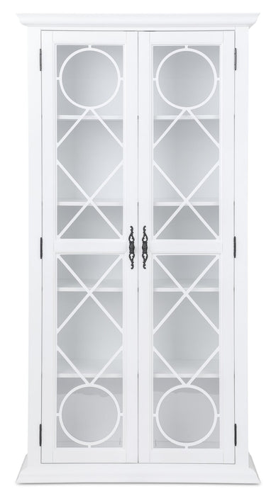 Frances 36\" Curio Cabinet with Glass Doors - White
