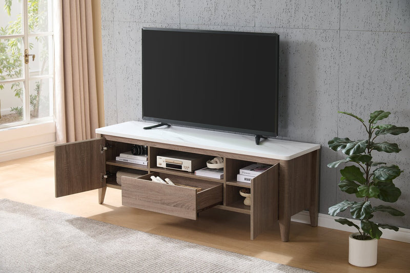 Carlton 58.25\" Modern TV Stand with Storage for TVs up to 58\"- Dark Taupe