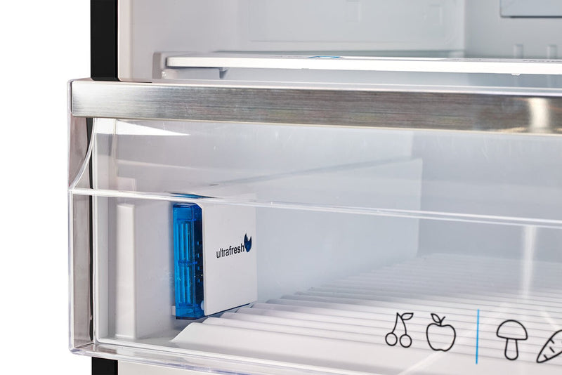 Unique Classic Retro 28\" 17 Cu Ft. Bottom Mount Refrigerator - Black - UNQ-455L B AC