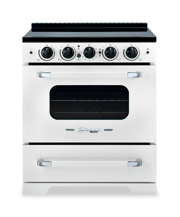 Classic Retro by Unique 30\" 3.9 Cu. Ft. Induction Range - Marshmallow White - UNQ-30CR IC W 