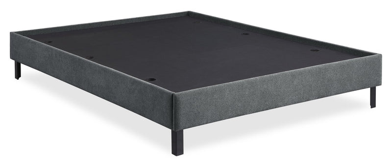 Amos Upholstered Platform Bed in Charcoal Fabric with Tufted Headboard - King Size