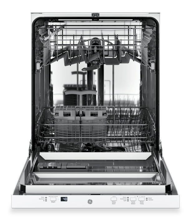 GE 24\" Built-In Dishwasher with Piranha Hard Food Disposer – White - GDT225SGLWW\t