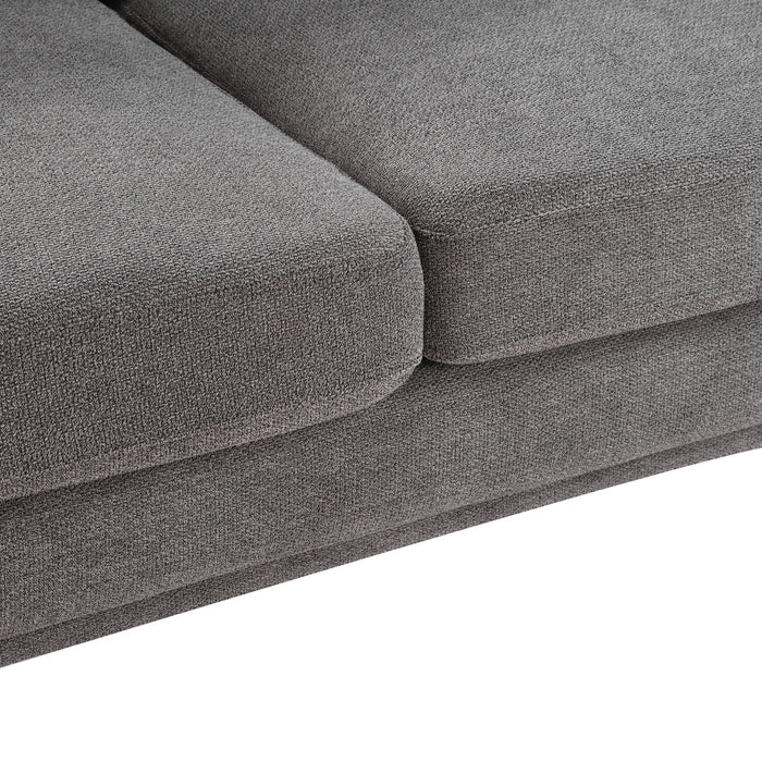 Cosmo 57\" Fabric Loveseat with Tufted Back Cushions - Charcoal