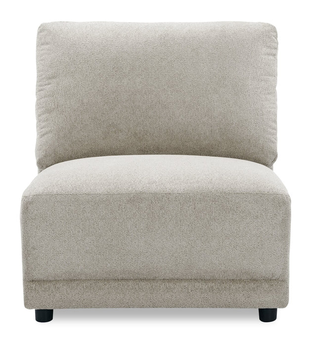 Voyage Modular Fabric Armless Chair with Removable Back Cushions – Beige