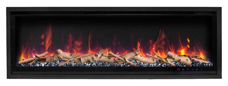 Ceres 55\" Pro Series Black Diamond Electric Fireplace – Black 