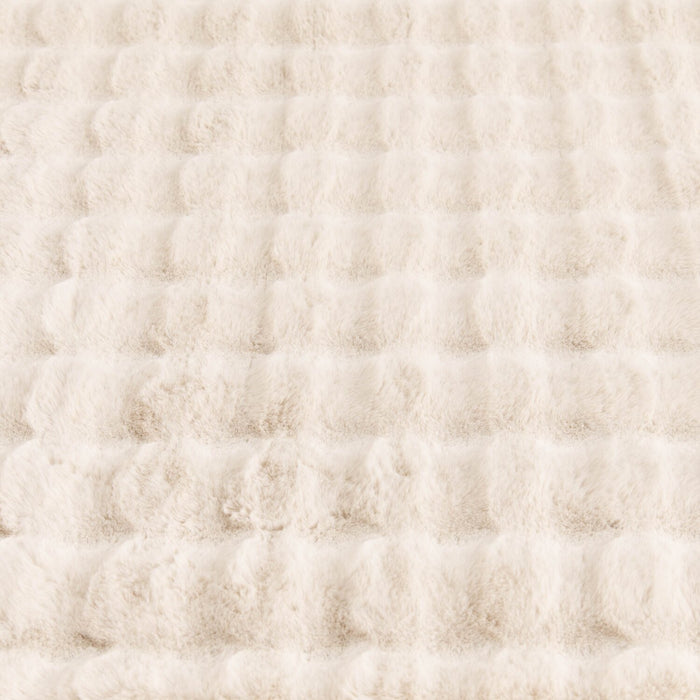 Dream Step Memory Foam Bubble Ivory Faux Fur Area Rug - 7' x 10'