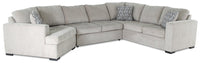 Legend 3-Piece Left-Facing Chenille Cuddler Sleeper Sectional - Platinum  