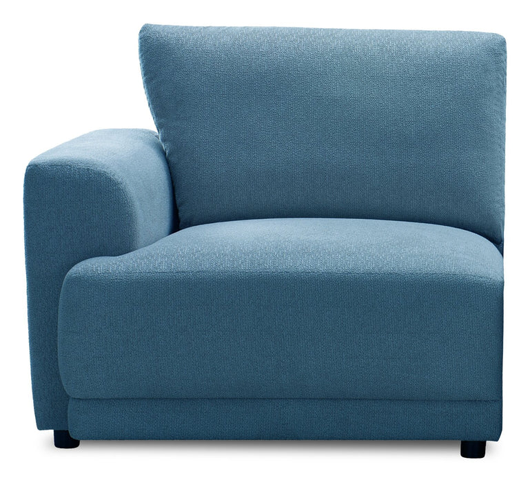 Voyage Modular Fabric Left-Facing Chair with Removable Back Cushions – Blue