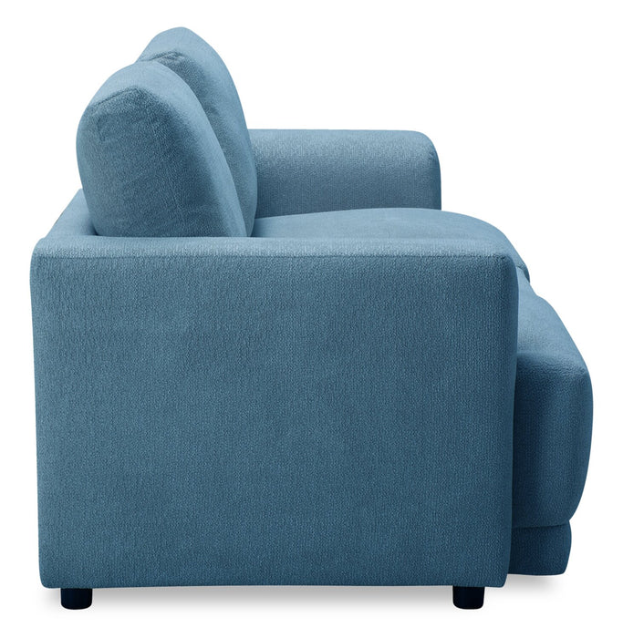 Voyage Modular 3-Piece Fabric Sectional with Console and Removable Back Cushions – Blue