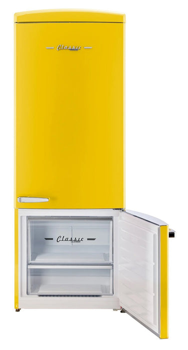 Unique Classic Retro 28\" 17 Cu Ft. Bottom Mount Refrigerator - Yellow - UNQ-310L Y TM