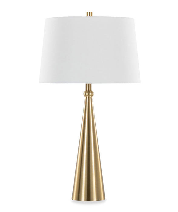 Alison 30\" Metal Table Lamp with White Linen - Gold