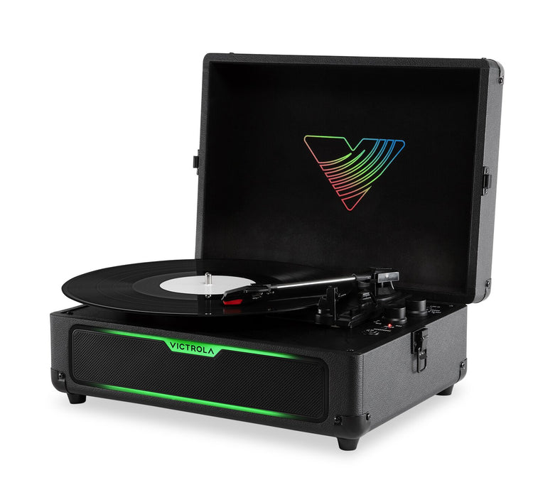 Victrola Journey Glow Illuminated Briefcase Record Player – Black (VSC-700SB-BLK)