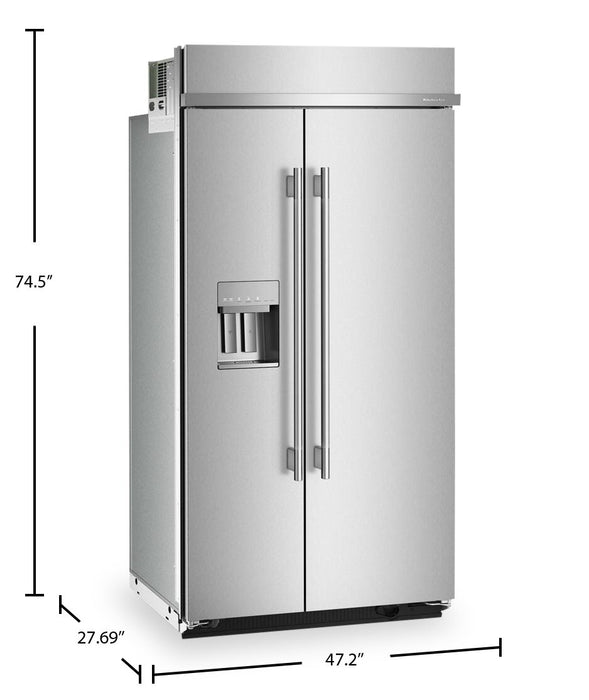 Kitchenaid 42\" 25.1 Cu. Ft. Built-In Side-by-Side Refrigerator – Stainless Steel - KBSD742SPS